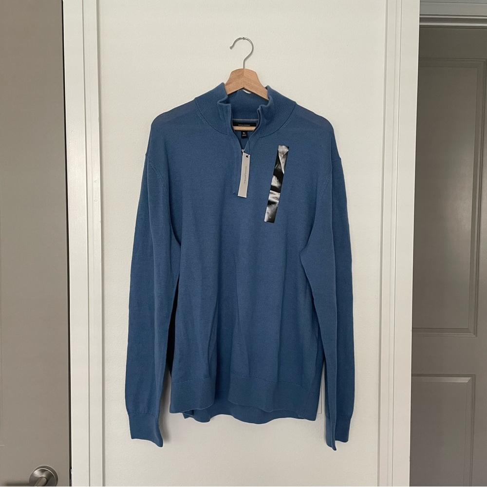 BANANA REPUBLIC • mens merino wool quarter zip sweater